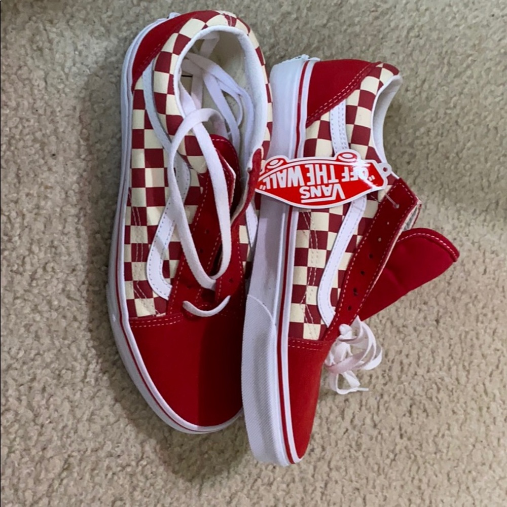 Primary Checkerboard Old Skool Vans - Picture 1 of 4